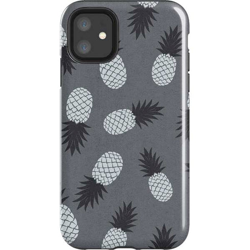 Black and White Pineapples iPhone 11 Impact Case