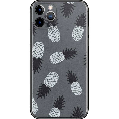 Black and White Pineapples iPhone 11 Pro Skin
