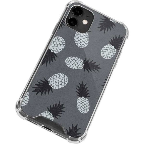 Black and White Pineapples iPhone 12 Clear Case