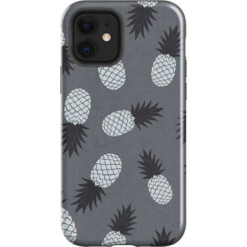 Black and White Pineapples iPhone 12 Impact Case