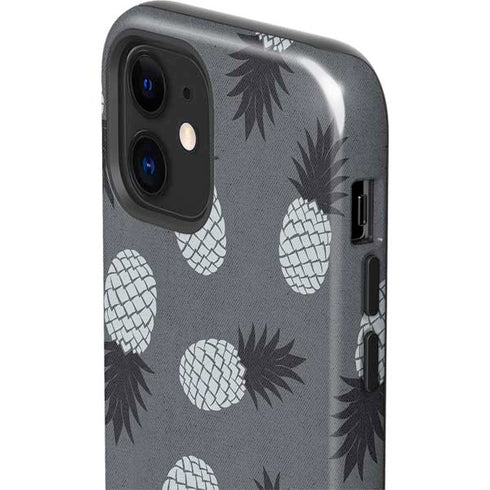 Black and White Pineapples iPhone 12 Impact Case
