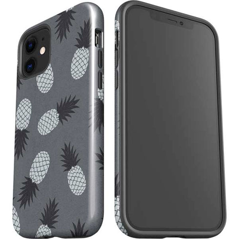 Black and White Pineapples iPhone 12 Impact Case