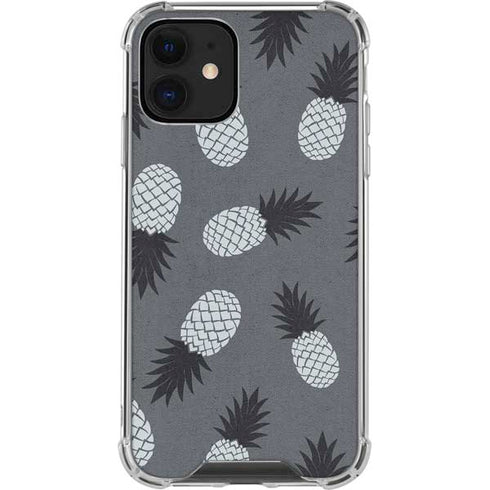 Black and White Pineapples iPhone 12 Mini Clear Case