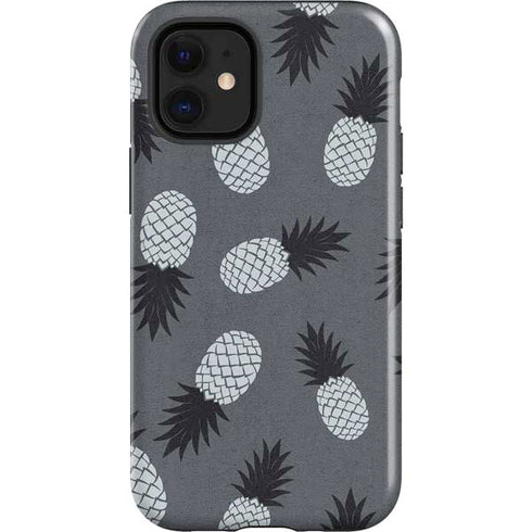 Black and White Pineapples iPhone 12 Mini Impact Case