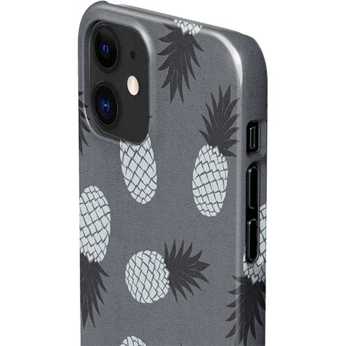Black and White Pineapples iPhone 12 Mini Lite Case