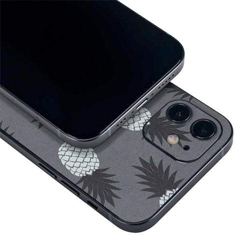 Black and White Pineapples iPhone 12 Mini Skin
