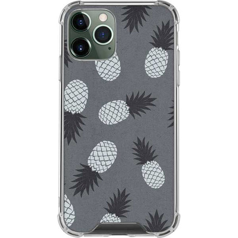 Black and White Pineapples iPhone 12 Pro Clear Case