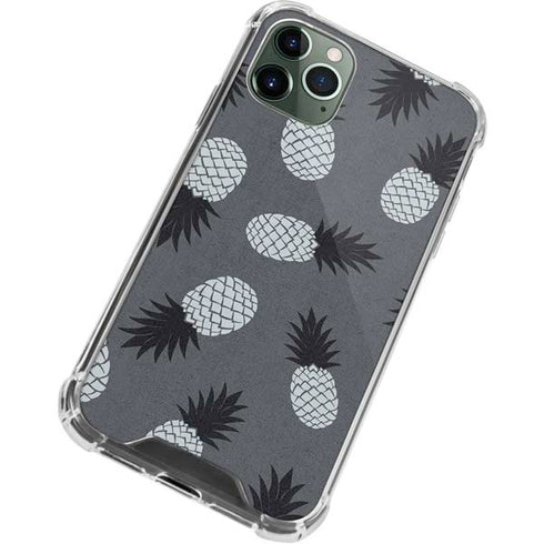 Black and White Pineapples iPhone 12 Pro Clear Case