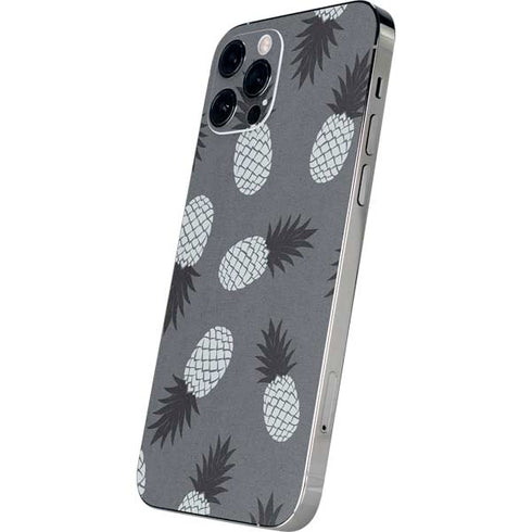 Black and White Pineapples iPhone 12 Pro Skin