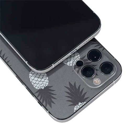 Black and White Pineapples iPhone 12 Pro Skin