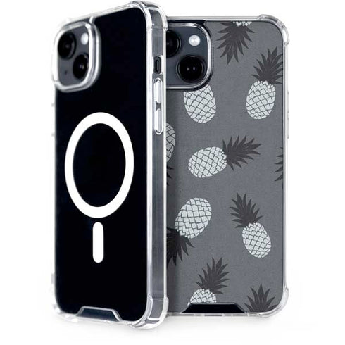 Black and White Pineapples iPhone 13 MagSafe Case