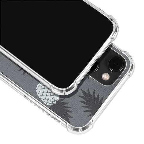 Black and White Pineapples iPhone 13 Mini Clear Case