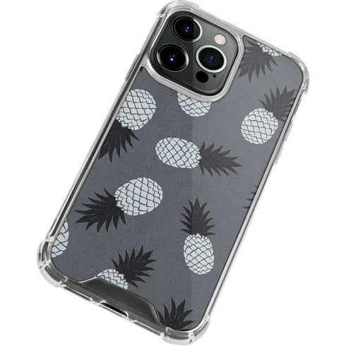 Black and White Pineapples iPhone 13 Pro Clear Case