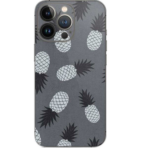 Black and White Pineapples iPhone 13 Pro Skin