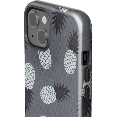 Black and White Pineapples iPhone 15 Plus Impact Case