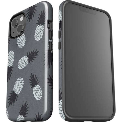 Black and White Pineapples iPhone 15 Plus Impact Case