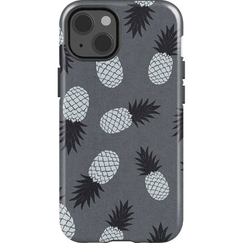 Black and White Pineapples iPhone 15 Impact Case