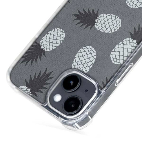 Black and White Pineapples iPhone 15 Plus MagSafe Case