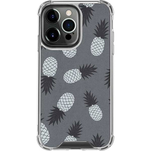 Black and White Pineapples iPhone 15 Pro Clear Case