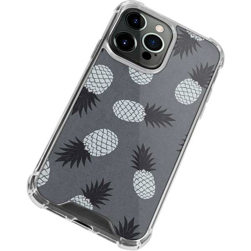 Black and White Pineapples iPhone 15 Pro Clear Case