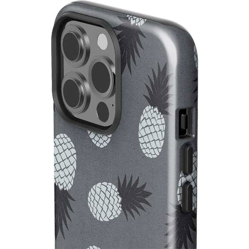 Black and White Pineapples iPhone 15 Pro Impact Case