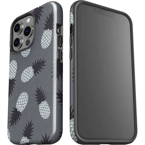 Black and White Pineapples iPhone 14 Pro Impact Case