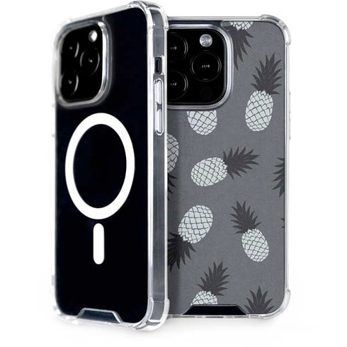 Black and White Pineapples iPhone 15 Pro MagSafe Case