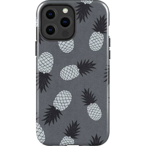 Black and White Pineapples iPhone 15 Pro Max Impact Case