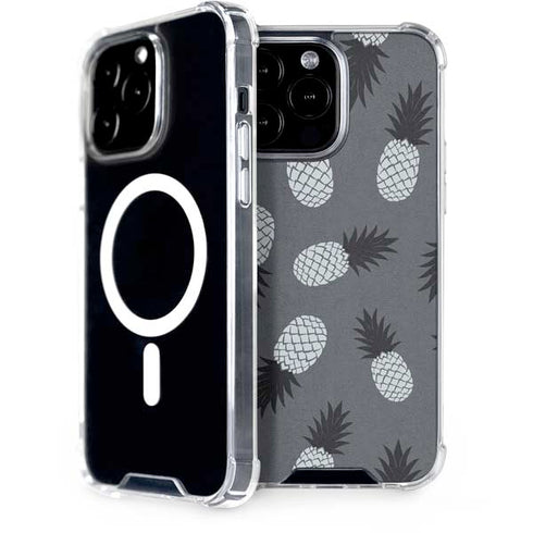 Black and White Pineapples iPhone 15 Pro Max MagSafe Case