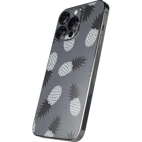 Black and White Pineapples iPhone 14 Pro Skin