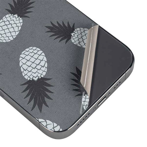 Black and White Pineapples iPhone 14 Pro Skin