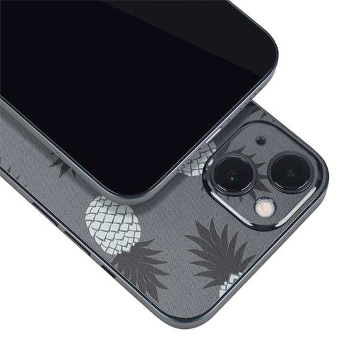 Black and White Pineapples iPhone 14 Skin