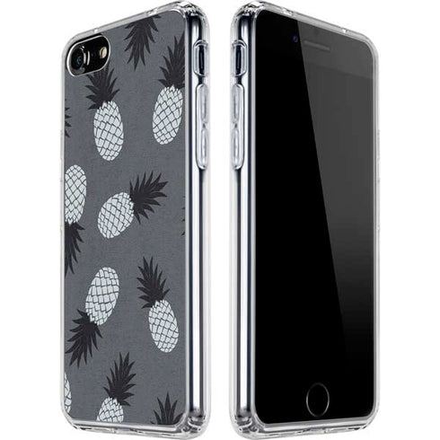 Black and White Pineapples iPhone SE (2nd & 3rd Gen) Clear Case