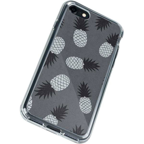 Black and White Pineapples iPhone SE (2nd & 3rd Gen) Clear Case