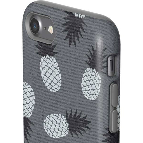 Black and White Pineapples iPhone SE (2nd & 3rd Gen) Pro Case