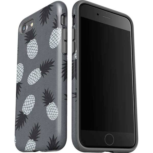 Black and White Pineapples iPhone SE (2nd & 3rd Gen) Pro Case
