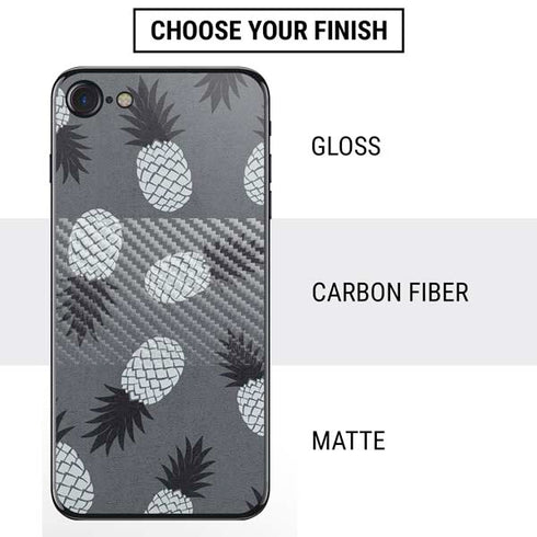 Black and White Pineapples iPhone SE (2nd & 3rd Gen) Skin
