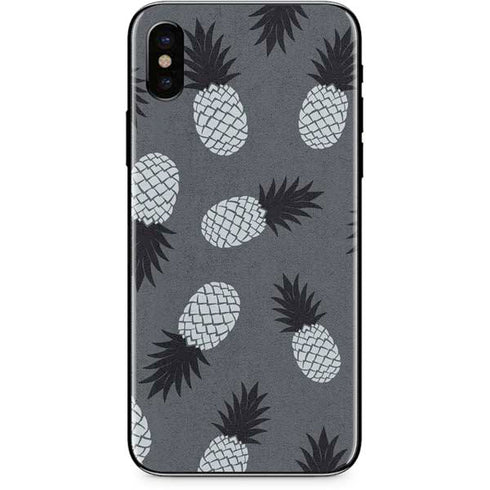 Black and White Pineapples iPhone X Skin