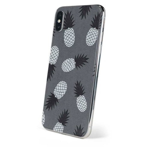 Black and White Pineapples iPhone X Skin