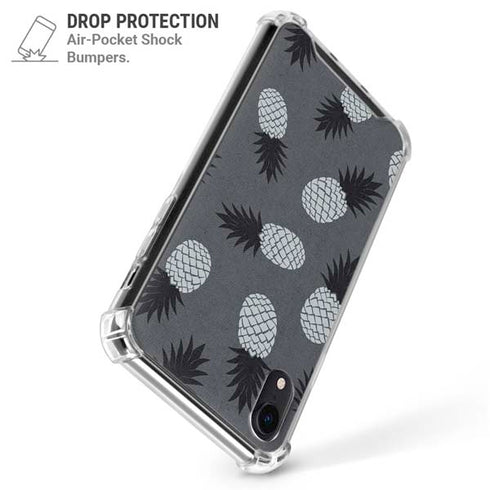 Black and White Pineapples iPhone XR Clear Case