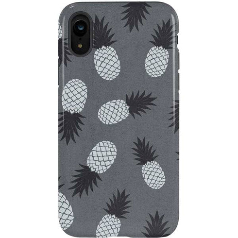 Black and White Pineapples iPhone XR Pro Case