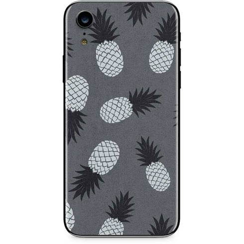 Black and White Pineapples iPhone XR Skin