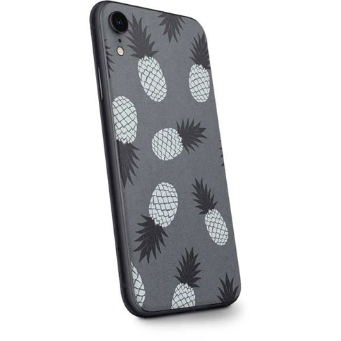 Black and White Pineapples iPhone XR Skin