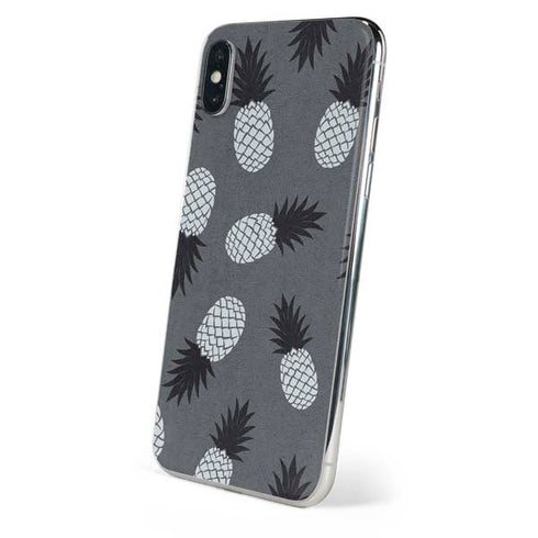 Black and White Pineapples iPhone XS Max Skin