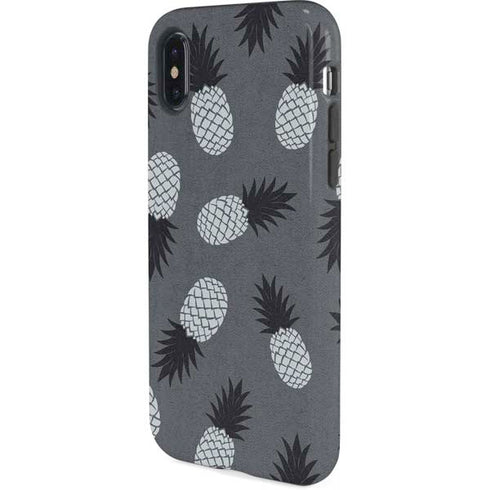Black and White Pineapples iPhone XS Pro Case
