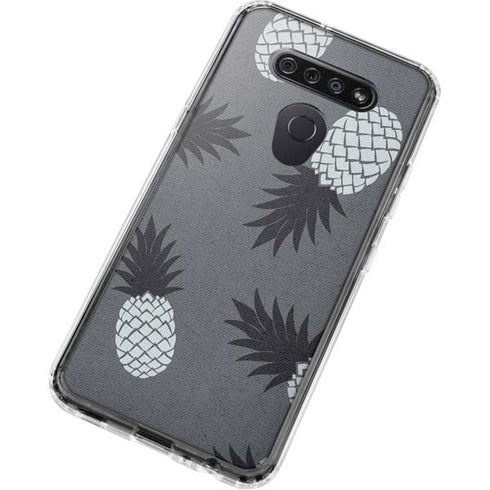 Black and White Pineapples LG K51/Q51 Clear Case