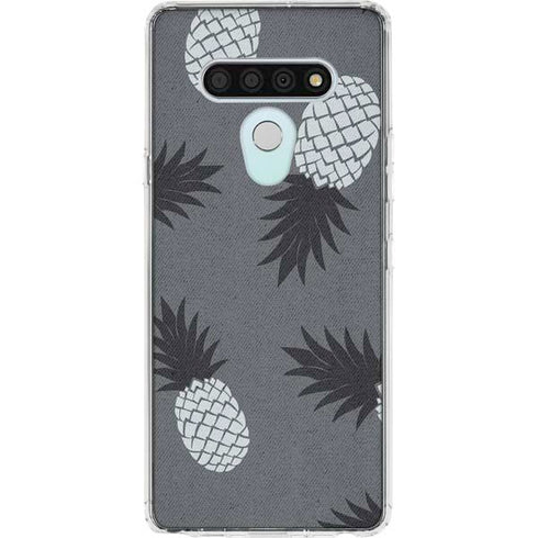 Black and White Pineapples LG Stylo 6 Clear Case
