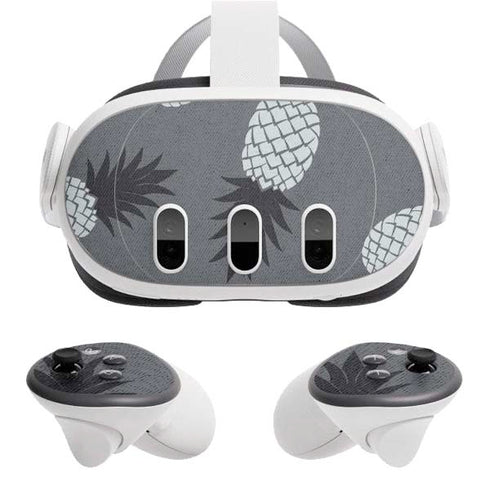 Black and White Pineapples Meta Quest 3 Skin