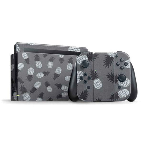 Black and White Pineapples Nintendo Switch Bundle Skin