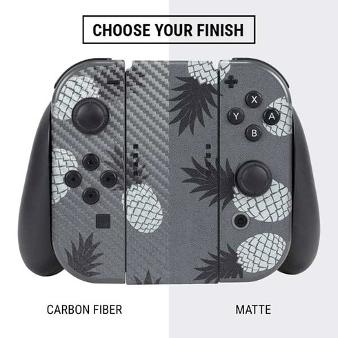 Black and White Pineapples Nintendo Switch Bundle Skin